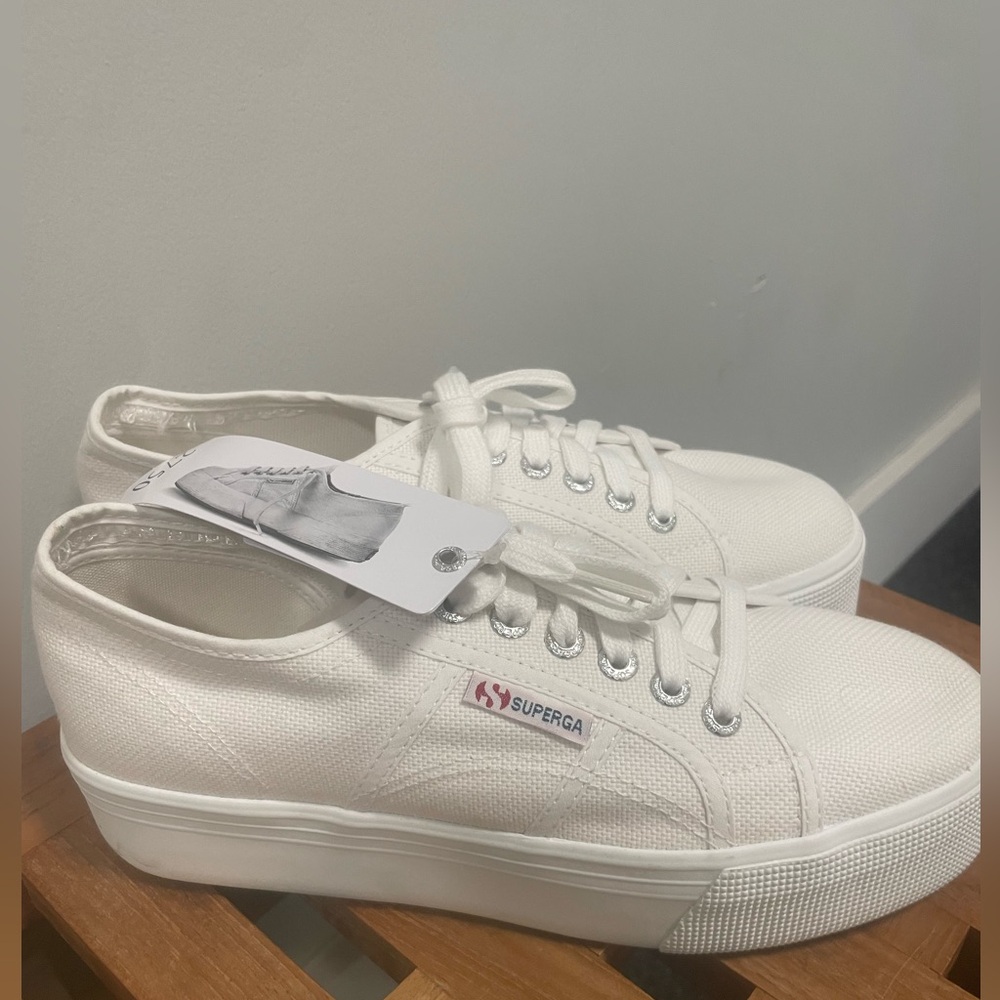 Superga 2790 cotton white platform sneakers - Picture 2 of 5